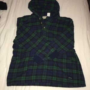 Vintage Hooded LLBean Flannel Pullover
